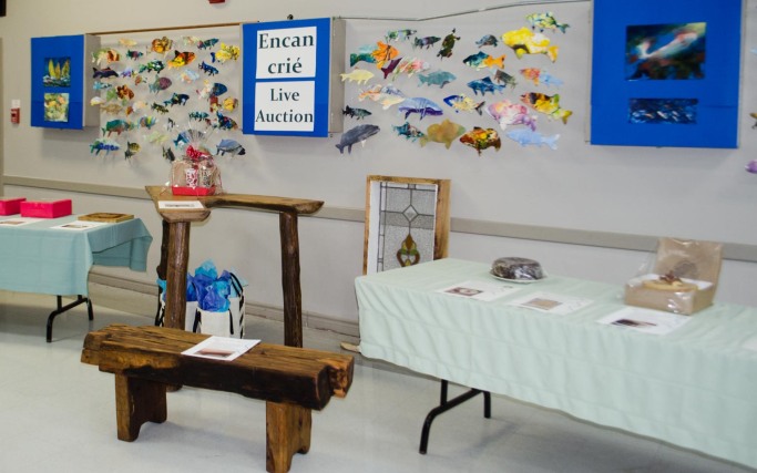 Live Auction with fish display